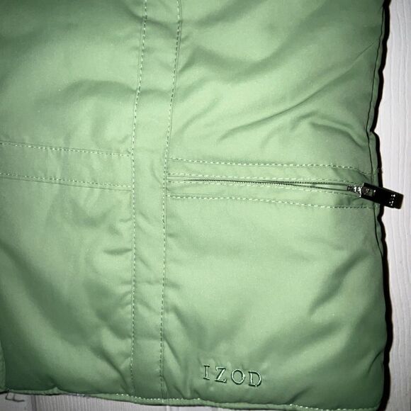 Izod Vest Womens Size XS Green Reversible? Full Zip Pockets Gorpcore Camp Hike - Picture 2 of 7